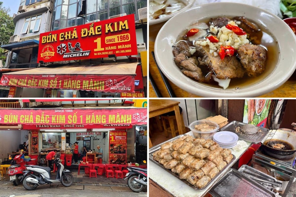 B&uacute;n chả Đắc Kim c&oacute; lịch sử l&acirc;u đời tại H&agrave; Nội, nổi tiếng với m&oacute;n b&uacute;n chả v&agrave; nem cua bể (Nguồn: B&uacute;n Chả H&agrave;ng M&agrave;nh)